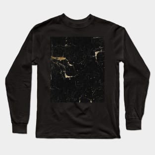 Marble Black Gold Long Sleeve T-Shirt